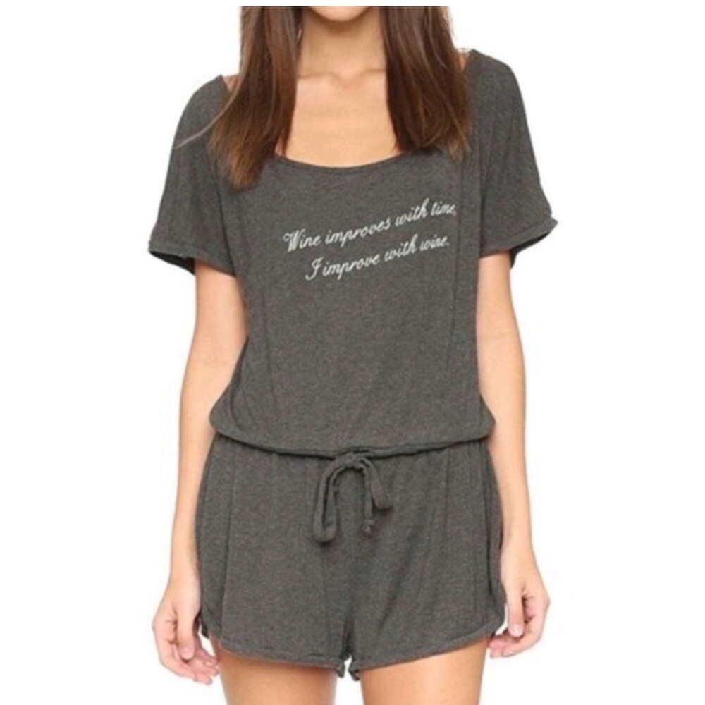Wildfox Charcoal Short Sleeve Romper